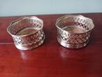 2 st aparte, opengewerkte, zwaar verzilverde flessenhouders, Ophalen, Glas of Kopje