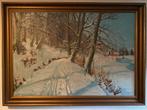 Aage Bernhard-Frederiksen winterlandschap olieverf op doek, Ophalen of Verzenden
