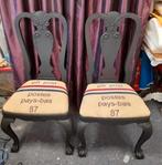 2 x mat zwarte ptt stoelen opnieuw gestoffeerd, Ophalen of Verzenden