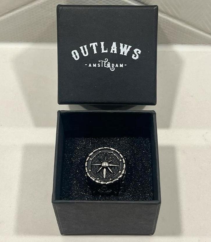 Ring Amsterdam outlaw hoogwaardig 316L roestvrij staal, Sieraden, Tassen en Uiterlijk, Ringen, Zo goed als nieuw, Dame, 17 tot 18