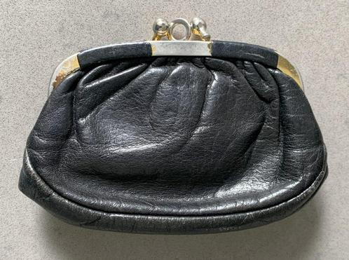 Dubbel leren KNIP beugel  vintage | BEURS zwart leer retro, Sieraden, Tassen en Uiterlijk, Portemonnees, Gebruikt, Overige merken