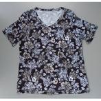 Ongedragen zwart wit bloemen shirt top maat S/36, Verzenden, Zwart, Nieuw, Korte mouw
