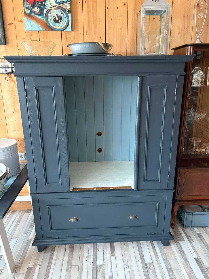 Zware oude massief grenen houten kast, Antiek en Kunst, Curiosa en Brocante, Ophalen