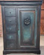 Meidenkast spekkast buffetkast bohemian groen zwart shabby, Huis en Inrichting, Kasten | Ladekasten, Ophalen, 5 laden of meer