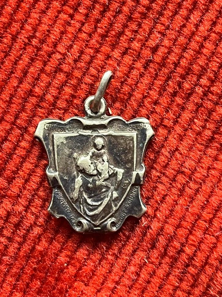 Zilveren Sint Christoffel Medaille, Antiek en Kunst, Antiek | Religie, Ophalen of Verzenden
