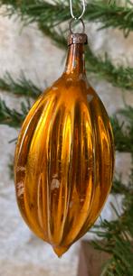 Oud Antiek glazen kerstbal ornament versiering cacaoboon, Diversen, Kerst, Ophalen of Verzenden, Gebruikt