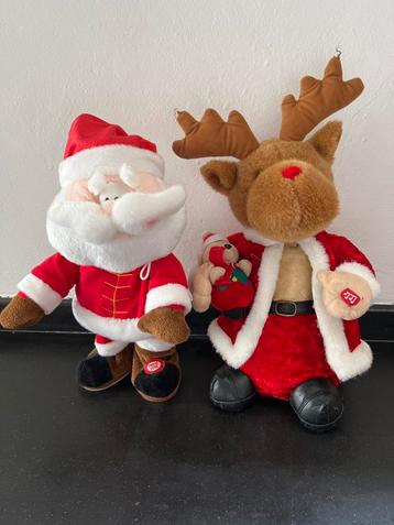 Zingende en bewegend rendier en kerstman beschikbaar voor biedingen