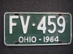 Ohio 1964 nummerplaat kentekenplaten nummerplaten USA, Verzamelen, Overige Verzamelen, Ophalen of Verzenden, Gebruikt
