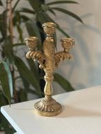 Gouden kandelaar met vogel, Huis en Inrichting, Woonaccessoires | Kandelaars en Kaarsen, Ophalen of Verzenden, Nieuw, Goud, Minder dan 25 cm