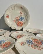 Vintage gebaksset Bavaria Bareuther bloemen oranje, Antiek en Kunst, Antiek | Servies compleet, Ophalen of Verzenden
