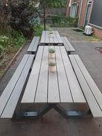 Picknick tafel kunstof en aluminium onderstel, Tuin en Terras, Picknicktafels, Ophalen, Gebruikt, Rechthoekig, Aluminium