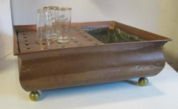 zeldzame antieke verlekbak afdruipbak rood koper cafe bistro beschikbaar voor biedingen