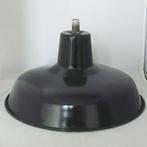 Vintage industriële lampenkap, Gebruikt, Wit, Rond, Ophalen of Verzenden