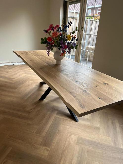 Diverse Eiken tafels maatwerk deensovaal boomkant ovaal enz, Huis en Inrichting, Tafels | Eettafels, Nieuw, 200 cm of meer, Vijf personen of meer