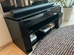 Tv meubel. Hout en zwart glas. 120x51,5x61., Huis en Inrichting, Ophalen, Gebruikt, 100 tot 150 cm, Glas