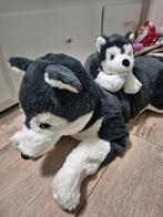 Groot Husky Knuffeldier met Baby Husky, Ophalen of Verzenden, Zo goed als nieuw, Overige materialen, Dierenbeeld