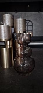 Mooie als nw. bruin smoke glazen organische vaas Intratuin., Huis en Inrichting, Overige kleuren, Ophalen of Verzenden, Minder dan 50 cm