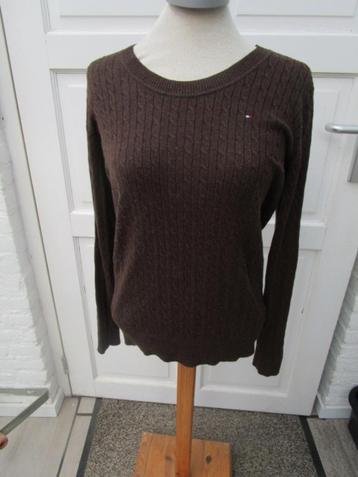 Donkerbruine Tommy Hilfiger kabeltop maat M beschikbaar voor biedingen