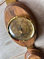 Vintage Houten Weerstation met Thermometer & Barometer, Ophalen of Verzenden, Gebruikt, Buitenthermometer
