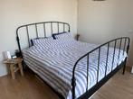IKEA metalen bedframe, inclusief lattenbodem, Huis en Inrichting, Slaapkamer | Bedden, Ophalen, Frans spijlenbed, Zwart, Tweepersoons