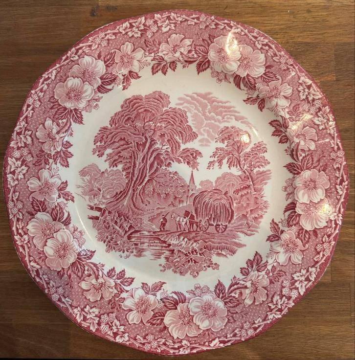 Antiek Enoch Wedgwood 'Woodland' Bord, Antiek en Kunst, Antiek | Servies los, Ophalen of Verzenden