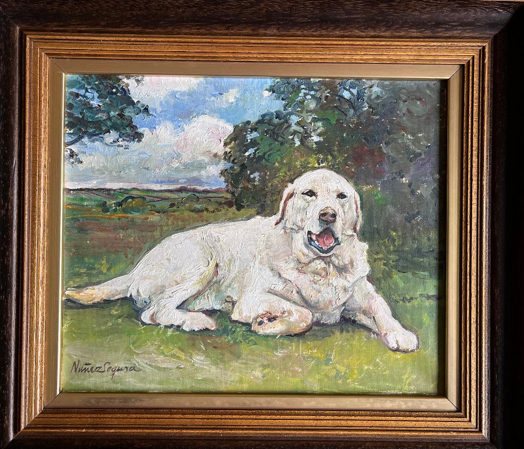Schilderij hond door Nunez Segura, Ophalen