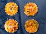 4 vergulde Disney collector munten samen, Ophalen of Verzenden