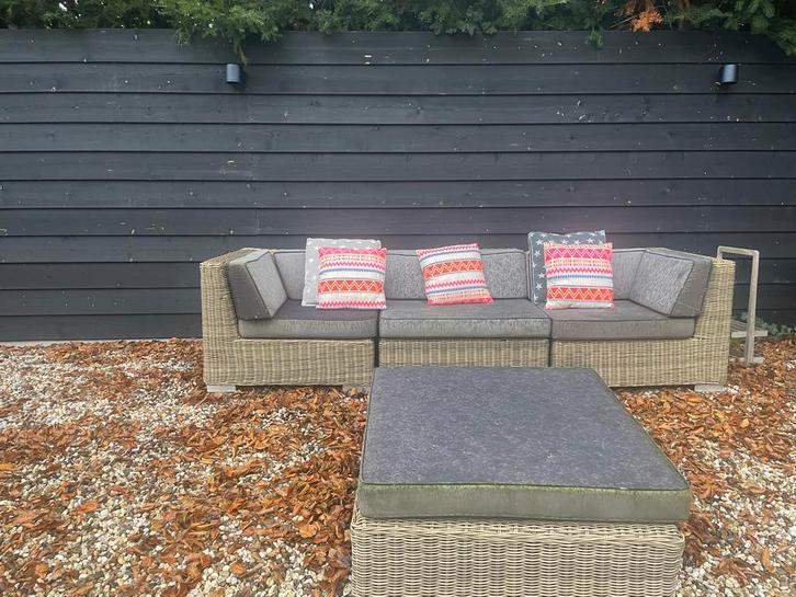 Complete Tuinset met Kussens & Opbergbox, Tuin en Terras, Tuinsets en Loungesets, Gebruikt, Loungeset, Wicker, 3 zitplaatsen, Bank
