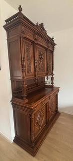 Henri Deux antieke buffetkast, massief eiken, houtsnijwerk, Antiek en Kunst, Antiek | Meubels | Kasten, Ophalen
