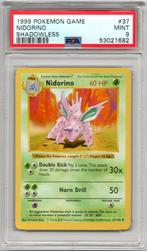 Nidorino Shadowless Psa 9 Base set 1999, Ophalen of Verzenden, Zo goed als nieuw, Losse kaart