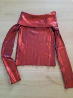 Off shoulder trui rood glazend Zara M, Maat 38/40 (M), Zara, Ophalen of Verzenden, Zo goed als nieuw