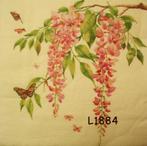 Servetten decoupage/bullet journal * Wisteria roze L1884, Verzenden, Nieuw, Materiaal