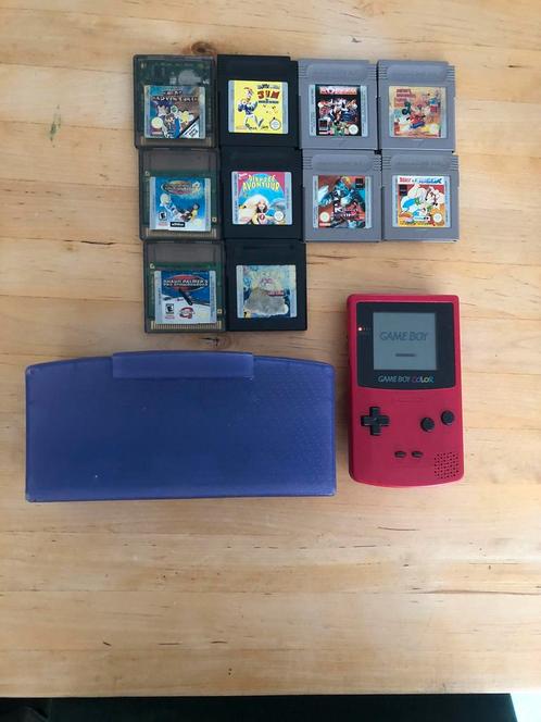 Game Boy Color Berry met 10 spellen, Spelcomputers en Games, Spelcomputers | Nintendo Game Boy, Gebruikt, Game Boy Color, Met games