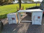 Stoer Bureau met Kastje - Container Look, Ophalen of Verzenden, Zo goed als nieuw, Bureau