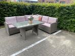 Leuke diningset/loungeset met hoge tafel, Gebruikt, ., 6 zitplaatsen, Ophalen of Verzenden