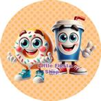 LF6454 ouwel donut drankje 20x4,7cm cupcake rondjes vers, Ophalen of Verzenden, Nieuw, Cupcakes, Versiering