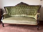Vintage Barok bank in Velvet Mos Groen, Ophalen