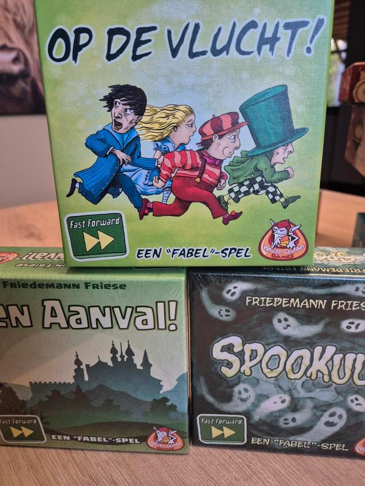F. Friese Spellen: Spookuur, Ten Aanval, Op de Vluch, Hobby en Vrije tijd, Gezelschapsspellen | Bordspellen, Ophalen of Verzenden