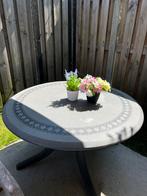 Ronde 120 cm tuintafel met uitsparing voor parasol, Tuin en Terras, Tuintafels, Ophalen, Zo goed als nieuw, Rond