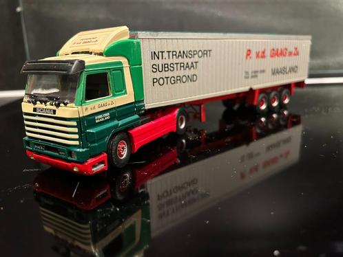 Tekno Scania 143 streamline van de Gaag Maasland, Hobby en Vrije tijd, Modelauto's | 1:50, Zo goed als nieuw, Bus of Vrachtwagen
