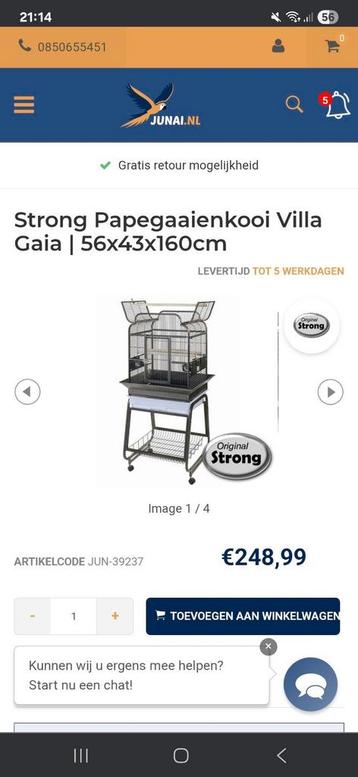 Papegaai of parkietenkooi strong villa Gaia beschikbaar voor biedingen