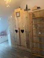 Stijgerhouten stapelbed (huisje), kast en bureaublad, Ophalen, Gebruikt, Stapelbed