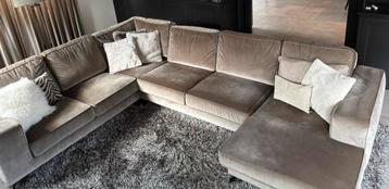 Luxe Hoekbank Hotel Chique Velours Champagne beschikbaar voor biedingen