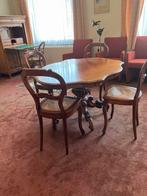 Antieke Biedermeier Eethoek 4 Stoelen klep secretaire, Antiek en Kunst, Antiek | Meubels | Tafels, Ophalen