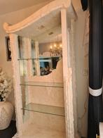 Fossielen/Griekse vitrinekast met licht, Ophalen, 50 tot 100 cm, Zo goed als nieuw, Minder dan 100 cm