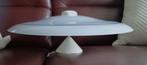 Retro grote plafondlamp schaallamp jaren '60  Wit lichtblauw, Verzamelen, Ophalen, Huis en Inrichting