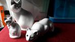3 geglazuurde witte katten, Ophalen of Verzenden