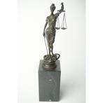 # Brons beeldje vrouwe Justitia, godin van rechtvaardigheid, Antiek en Kunst, Ophalen of Verzenden