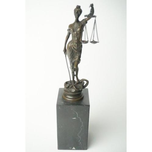 # Brons beeldje vrouwe Justitia, godin van rechtvaardigheid, Antiek en Kunst, Kunst | Beelden en Houtsnijwerken, Ophalen of Verzenden