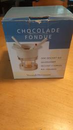 Chocolade fondue set met keramieke bak., Witgoed en Apparatuur, Gourmetstellen, Ophalen of Verzenden, Zo goed als nieuw
